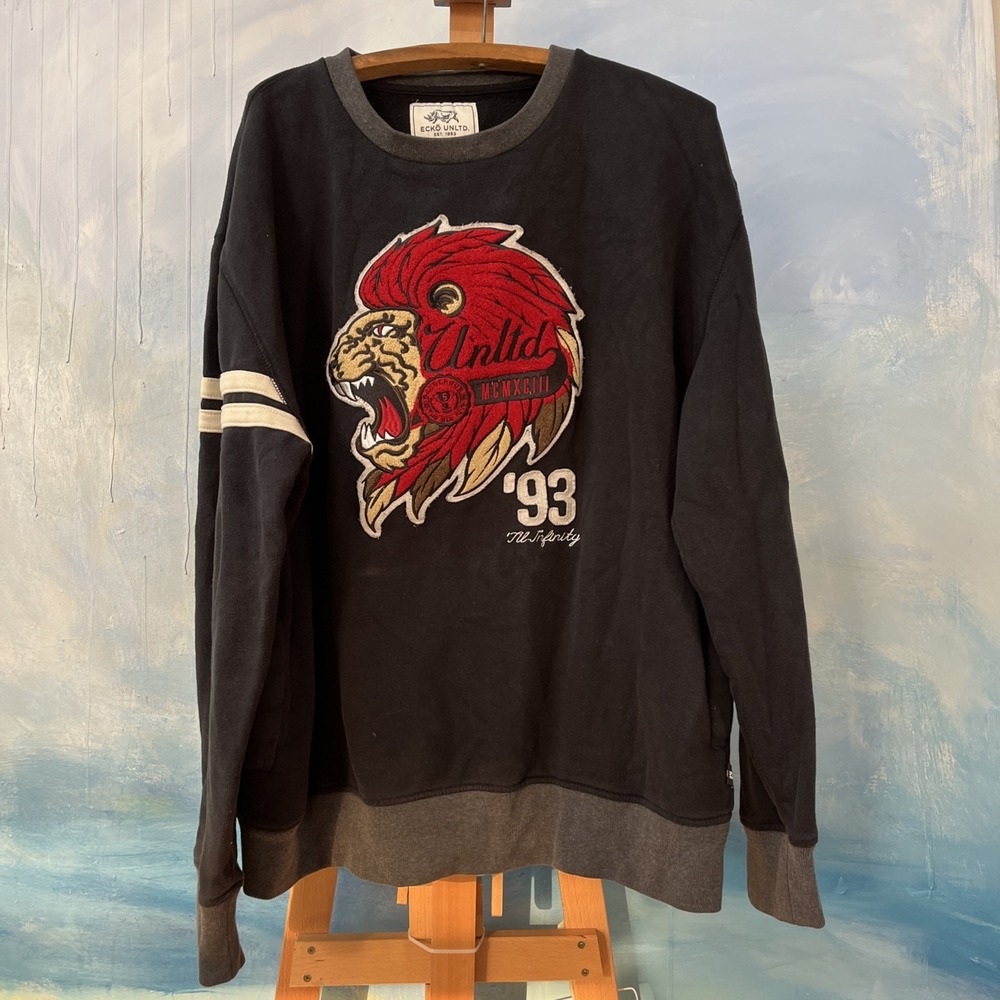 Ecko Unlimited embroidered Panther Cardinal sweatshirt Y2K Xxl